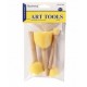 Yellow 4-piece sponge brush for stencils